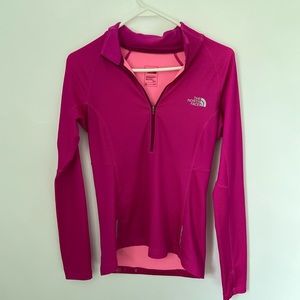 Pink Quarter zip from The North Face. Size small.